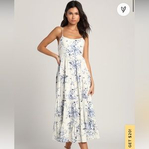 White and blue summer dress